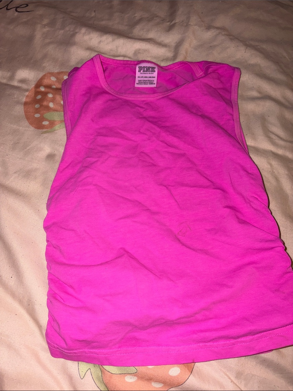 PINK Victoria's Secret Bright Pink Scoop Neck Tank